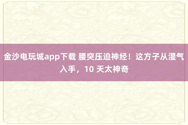 金沙电玩城app下载 腰突压迫神经！这方子从湿气入手，10 天太神奇