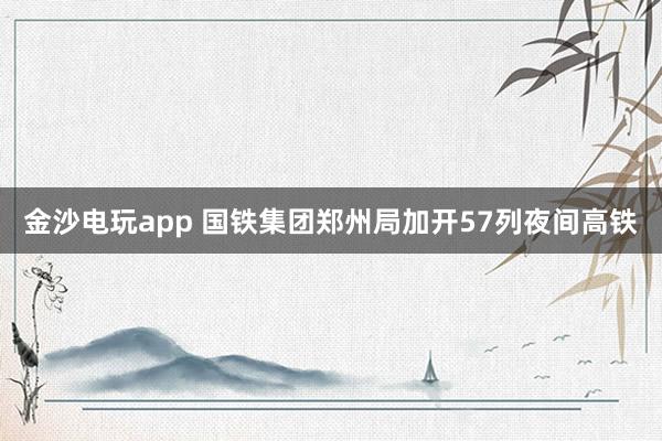 金沙电玩app 国铁集团郑州局加开57列夜间高铁