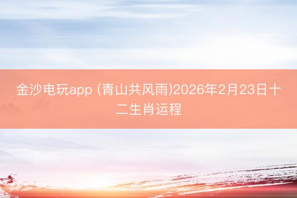 金沙电玩app (青山共风雨)2026年2月23日十二生肖运程