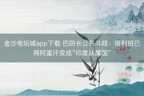 金沙电玩城app下载 巴防长公开斗殴：塔利班已将阿富汗变成“印度从属国”